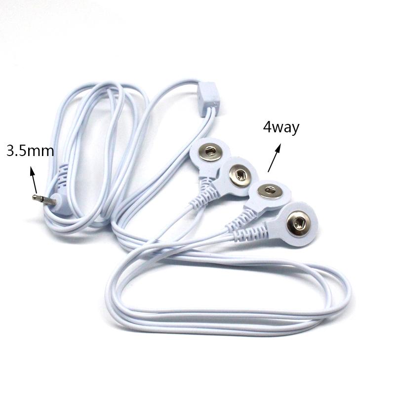 2 Way+4-Way Machine Massager Button Cable Electrode Electrode PadsStandard Connection Massage for TENS Unit Lead Wires Cables