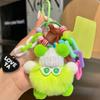 Dopamine Monster Rabbit Fur Charm - Small Coal Ball Backpack Pendant & Cartoon Doll Keychain