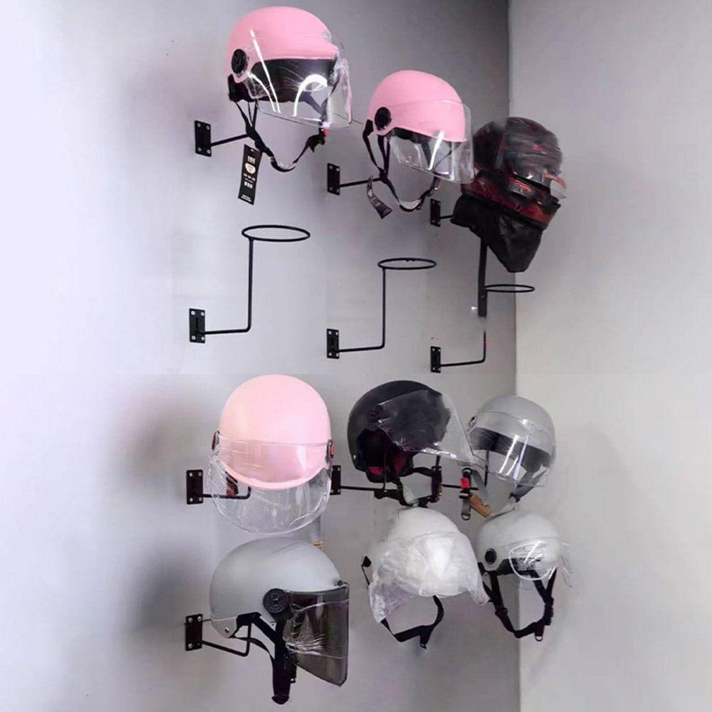 Black White Helmet Hanger Display Rack Wall-Mounted Helmet Bracket  Storage Display