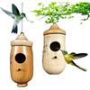 Hummingbird House - 2022 New Wooden Hummingbird House for Outside Hanging, 2/3Pcs Hummingbird Houses for Outside for Nesting (Cherry+Maple)