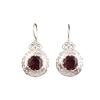 Rhodolite Gemstone Silver Earring 1.5", 925 Sterling Silver Jewelry, June Birthmonth Gift, Rhodolite Dangle Earring, Birthday Gift CE-25-4