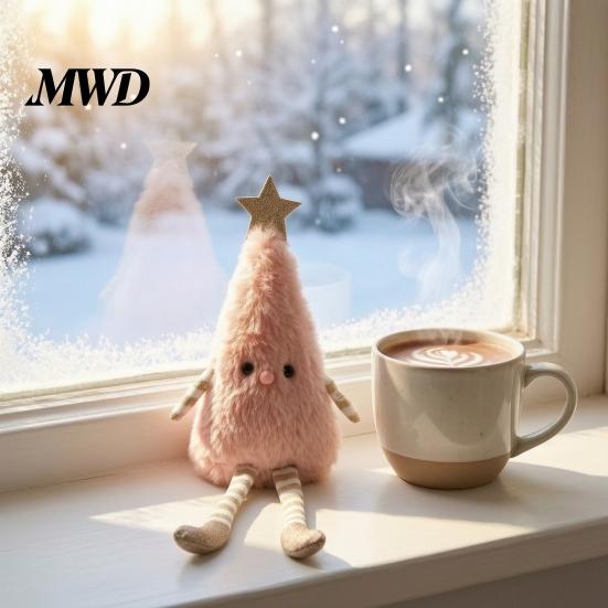 Healing Style Tree Plushie Christmas Plush Ornament with Dangling Legs, Cute Soft Stuffed Figure, Decorative for Sofas Doll Home Living Room Sofa And