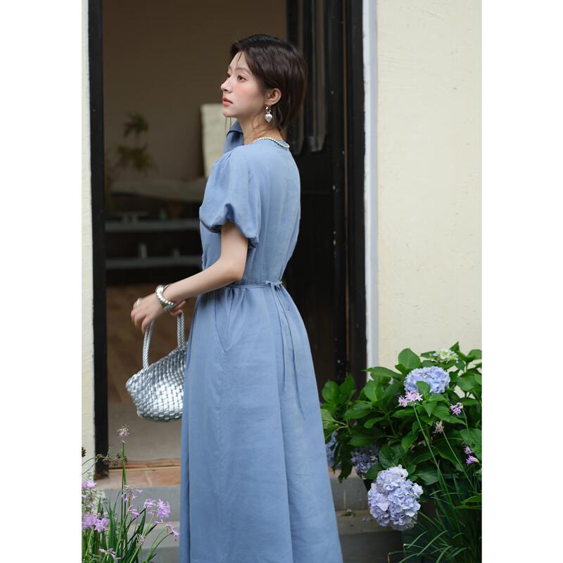 Women's V-Neck Mid-Length Dress