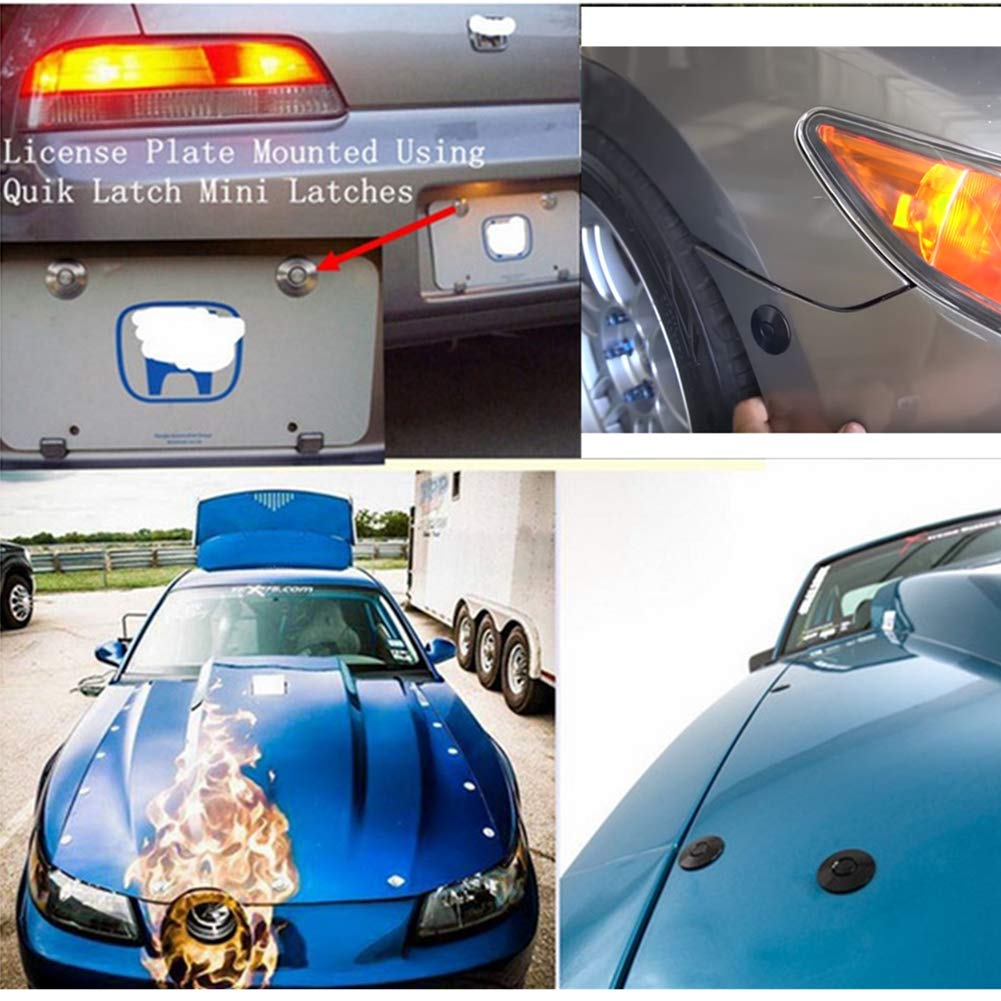 STETION Quick Release Latch License Plate Lock Clip 4Pcs 1.25" Diameter Aluminum Alloy Car Hood P Lock Clip Kit For Bumper Hood License Plate (4 Pack