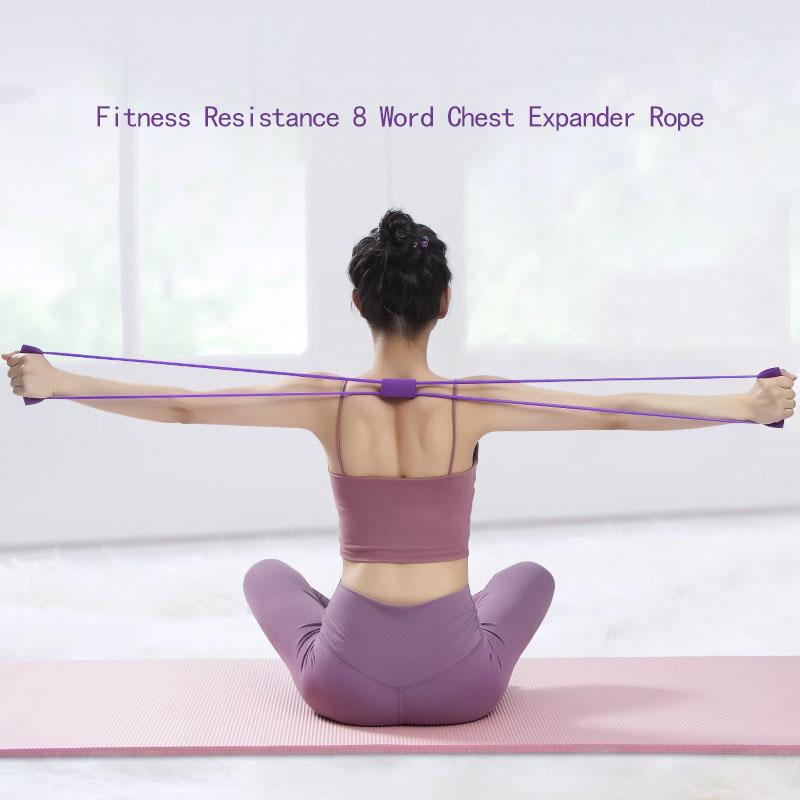 Resistance Band Arms Chest Expander Pulling Rope 8 Word Elastic Exercise Muscle Yoga Training Tubing Home Gym Fitness Equipment