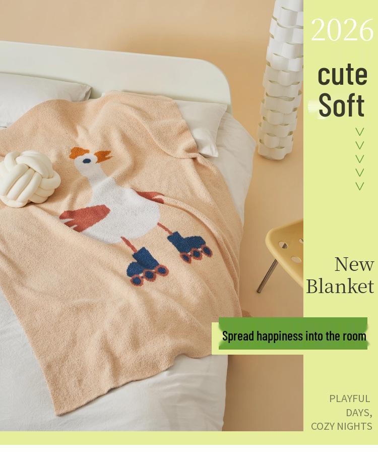 Ruijing Little Goose Knit Blanket - Multi-purpose Decorative Blanket for Office, Nap, and Sofa.