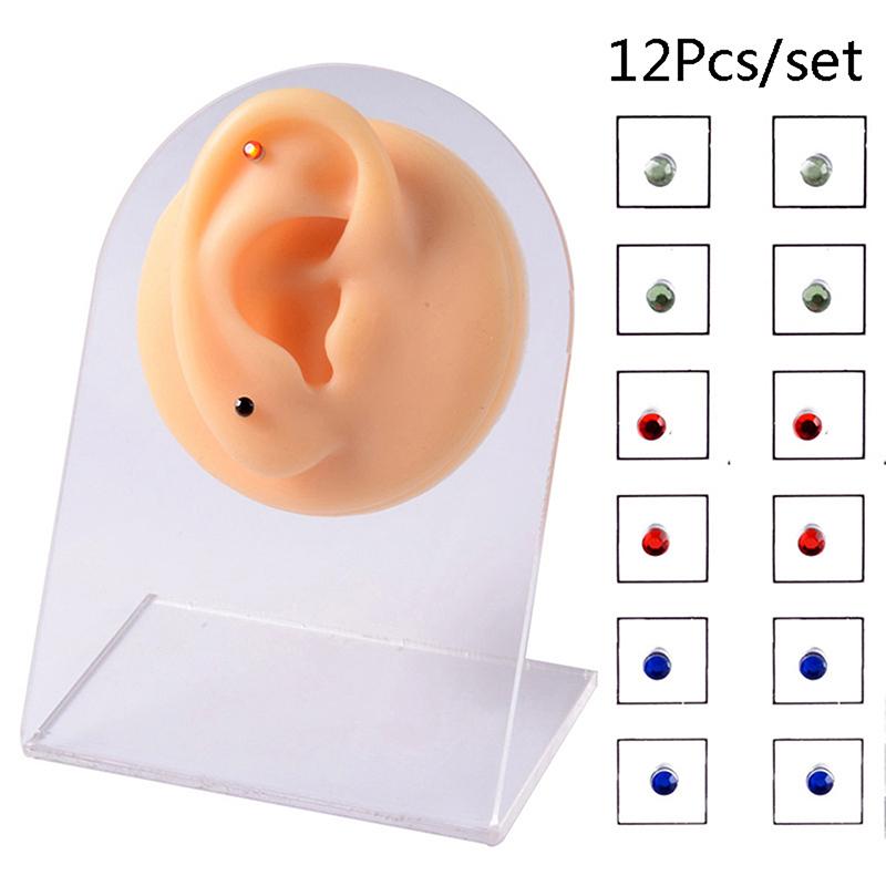 

12Pcs/Card Fake Cheater Non Pierced Magnet Ear Tragus Cartilage Lip Labret Stud onesize
