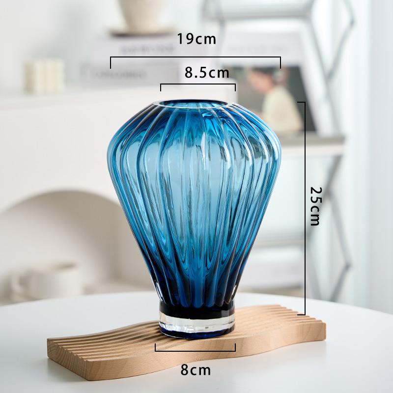 BRSimple Crystal Glass Vase Creative Hydroponic Vase Flower Arrangement Art Desktop Decoration Modern Room Aesthetic DecorationEY