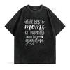 The Best Moms Get Promoted To Grandma T Shirt Women Grandmother GifT with Funny Saying Casual Top Vintage Washed Versatile
