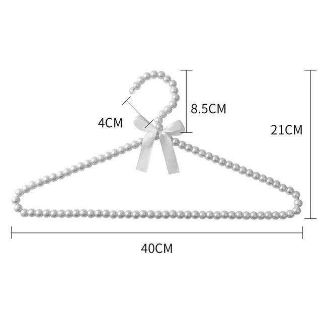 1/2/5/10ps artificial pearl bead bow hanger 40cm pearl dress long pants adult clothing hanger princess cape wedding dress hanger