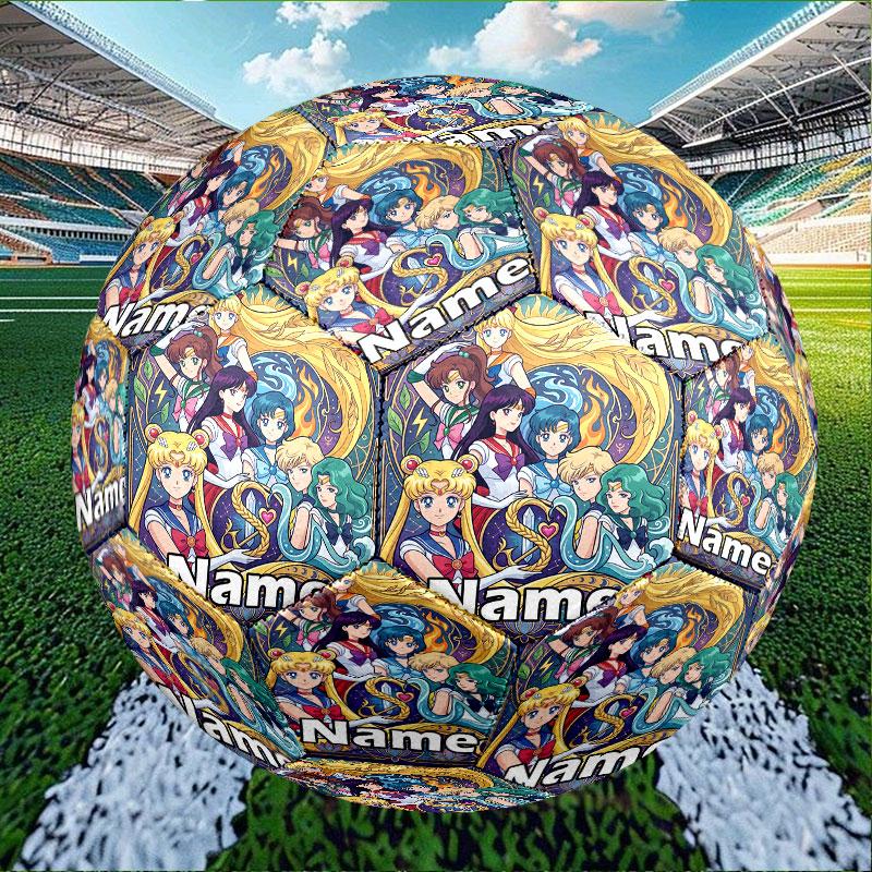 Custom Name Personalized Sailor Moon Print Size 5 Soccer Ball Training & Match Football, for Team, Kicking, Gift for Football Enthusiasts