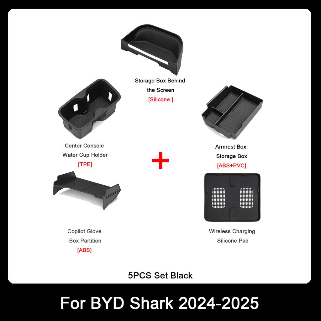 For BYD SHARK 2024 2025 Co-pilot Glove Box Divider Organizer Partition Plates Storage Holder Center Console Armrest Bin Traying