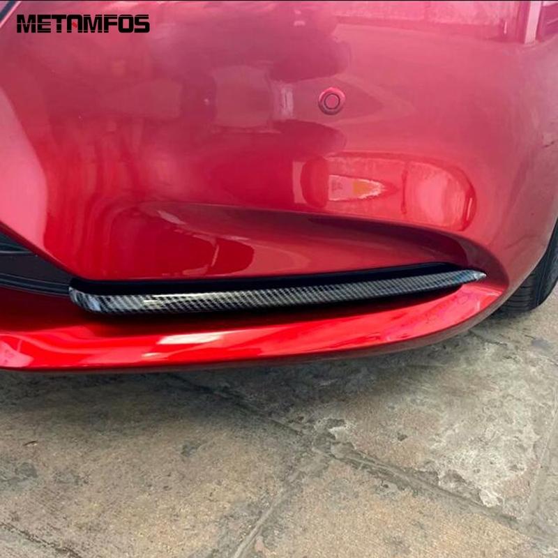 For Mazda 6 M6 Atenza - 2024 Carbon Fiber Front Fog Light Lamp Eyelid Eyebrow Foglight Molding Trim Car Accessories