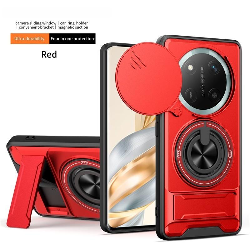 Armor Funda For Honor Magic7 Lite 5G Case Magnetic Holder Ring Stand Phone Cases For Honor Magic 7 Lite Slide Lens Protect Cover