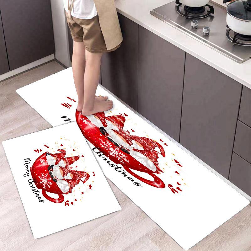 

Напольный коврик с рождественским принтом, коврик для двери, кухонный коврик для гостиной, спальни, прачечной, украшения пола дома 40x60cm-16x24in