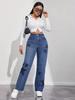 2024 Women's High-Waisted Straight-Leg Jeans - Comfortable and Casual Washed Denim for Outings