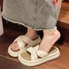 New Chinese style slippers women's summer wear 2025 new muffin platform one-word drag beautiful holiday sandals