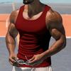 Mens Solid Color I Shaped Fitness Sports Gym Tank Top