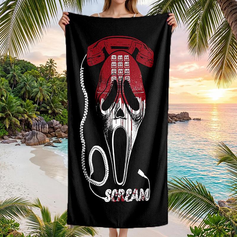 Large Beach Towel Quick Dry Absorbent Towel For Beach IndoorScream Ghostface