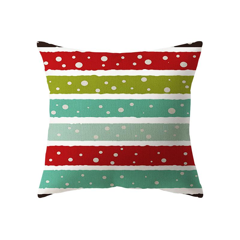 Christmas Decoration Santa Claus Print Pattern Cushion Cover Home Living Room Sofa Decoration Square Pillow Pillow Cover