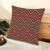Red Tribal Aztec Kilim Pattern Cushion Cover Soft Short Plush Pillow Cover Smooth Cozy Texture Aesthetic Cushion Case Home Decor