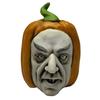Pumpkin Face Sculpture Spooky Ghost Face Resin Pumpkin Figurine Halloween Tabletop Decoration for Indoor Outdoor Patio Home Decor