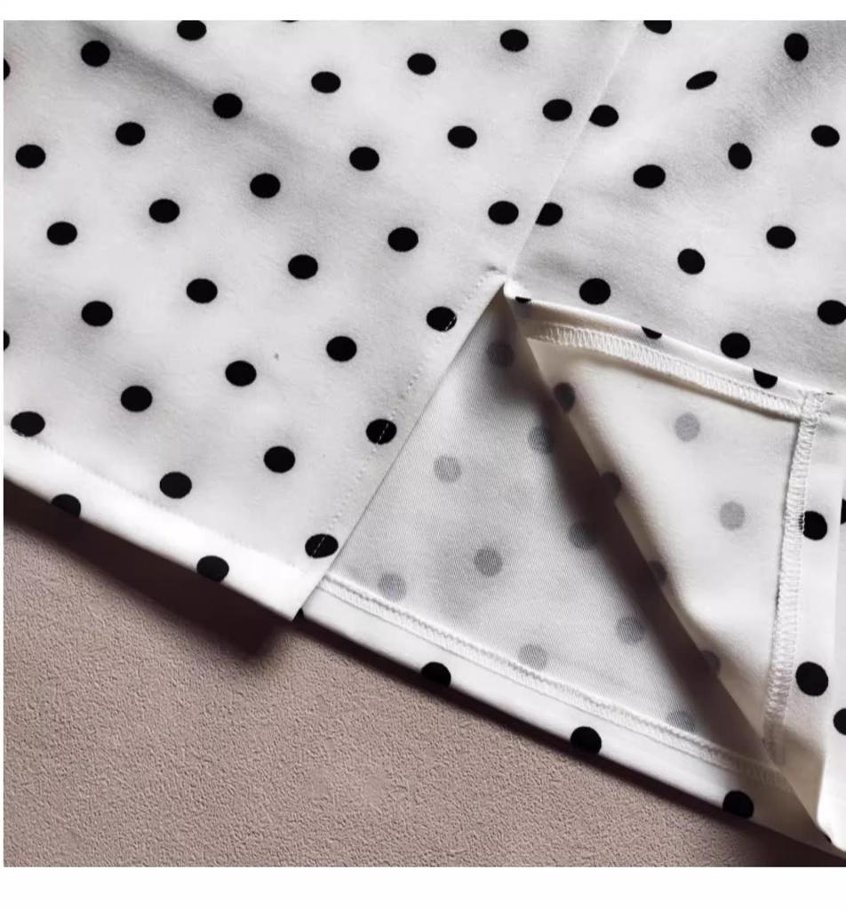 Retro Polka Dot High-Waist Midi-Rock für Damen - Elegant Schlankmachender Bodycon mit Schlitz