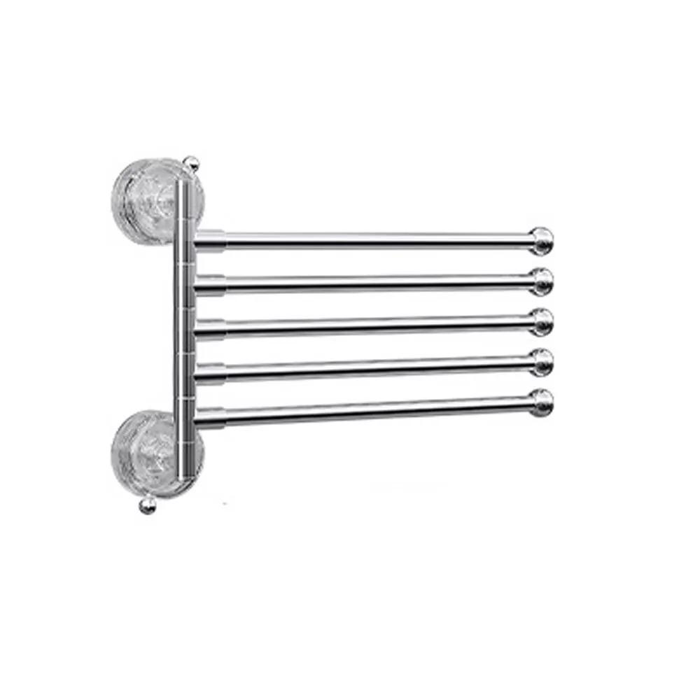 180° Rotating Towel Rack 3/4/5 Bars Toilet Towel Rod New Clothes Hanger