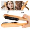 V-Shaped Boar Bristle Straightening Comb - Beechwood Curling & Styling Brush