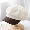 Simple Small Standard Leopard Print Octagonal Hat Women's Autumn New Casual Versatile Cap Outdoor Trendy Painter Hat