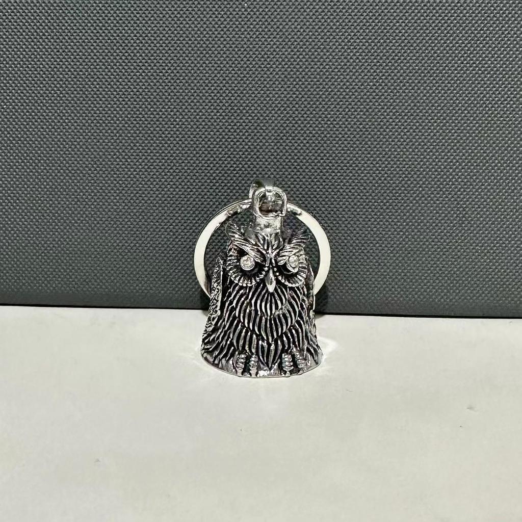 Vintage Zinc Alloy Angel Wings Bell Keychain for Bikers