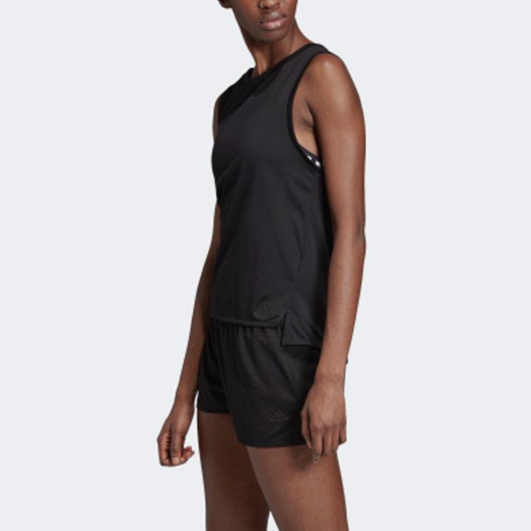 Adidas Solid Color Breathable Sleeveless Training Tank Top Women tops Black EI6373