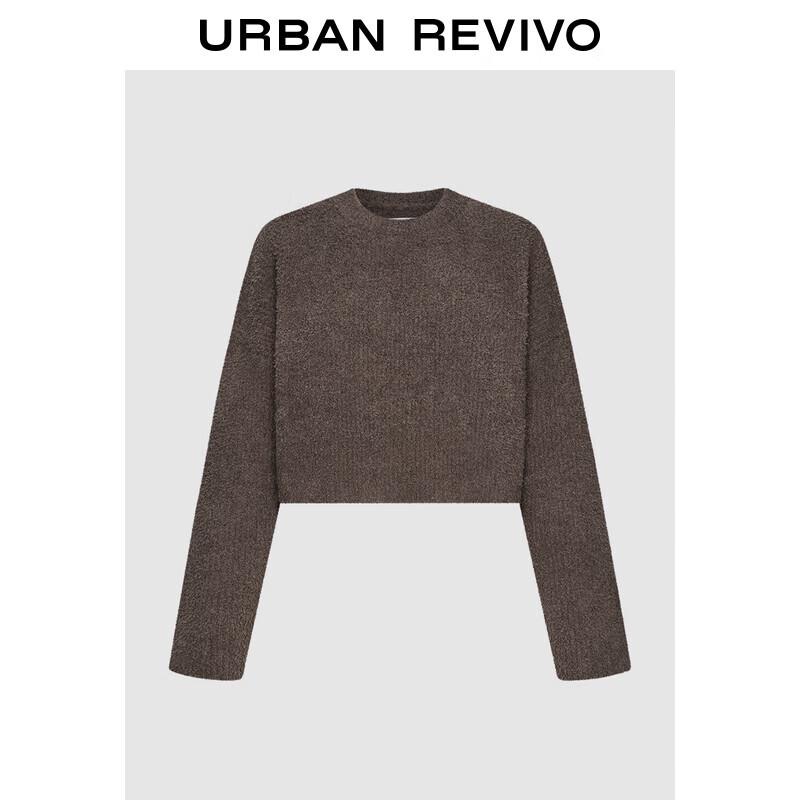 

UR 2024 Зимний текстурированный вязаный свитер с круглым вырезом M