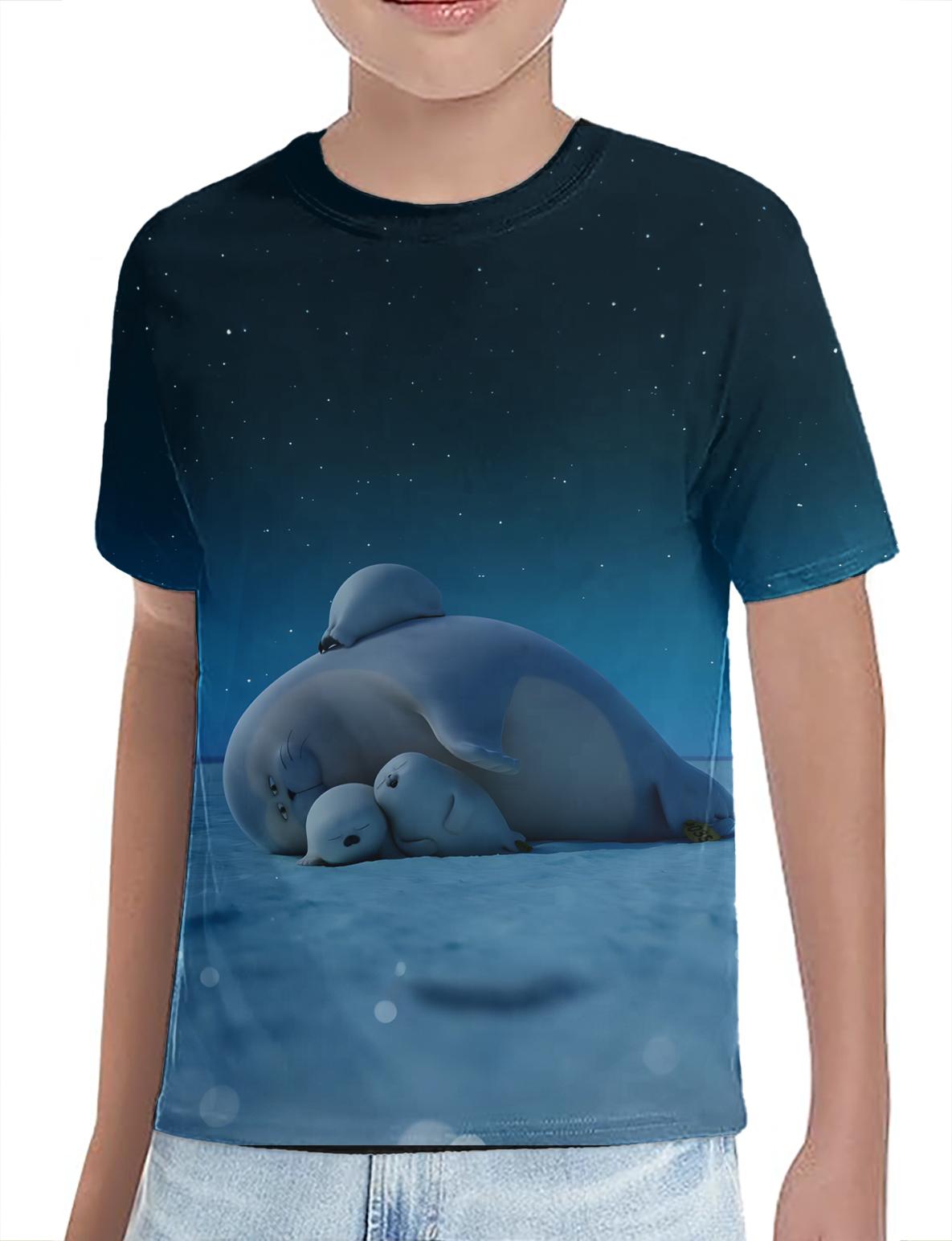 

Summer Casual Boys/girls Soft Tops SEALOOK New Style Animation Cartoon Print Casual Tee 3D Printing Children Comfortable T-shirt Cute T-shirt 3D Anime 110