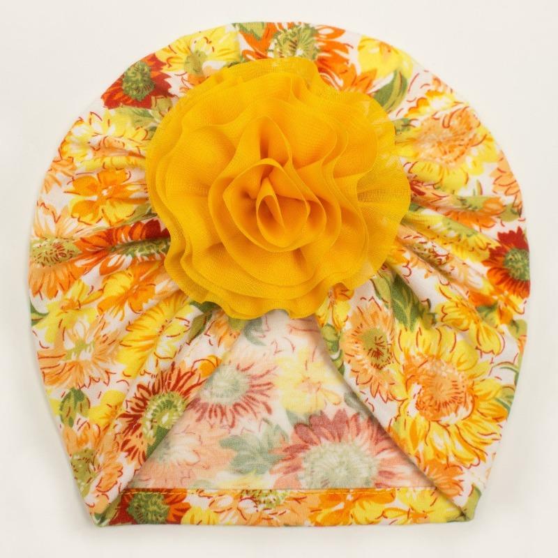 New Children's Flower Creative Printing Hat, Summer Thin Cute Soft Baby Hat, Baby Headscarf
