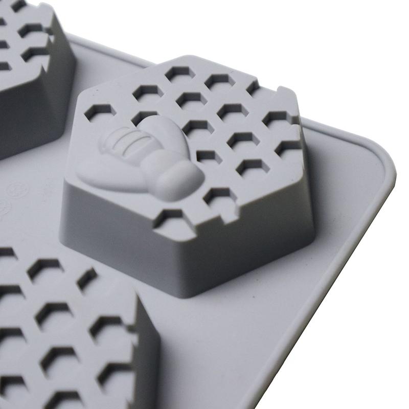 Silicone Hexagonal Bee Soap Mold,6-Cavity 3D Bee Honeycomb Mold,Easy Release Non-Stick Plaster Craft Candle Making Mould