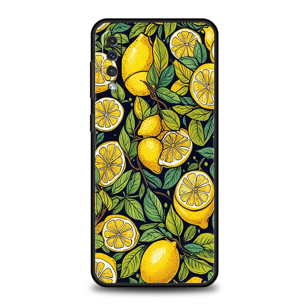 Phone Case for Samsung Galaxy A56 A36 A26 A06 A16 A24 A36 A54 A14 A42 A22 A20 A12 A10 5G Soft TPU Summer Fresh Fruit Lemon Print