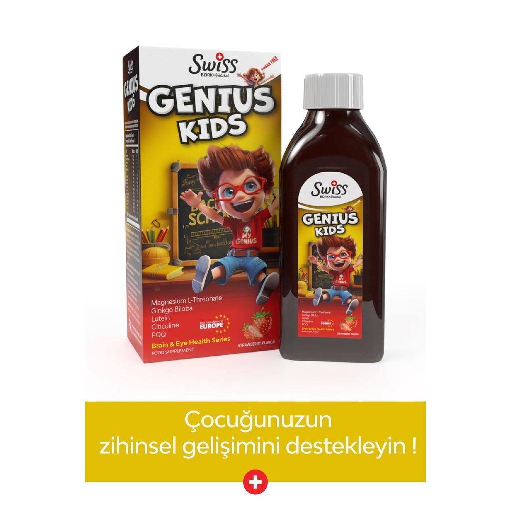 Genius Kids 150 Ml Syrup Magnesium L Threonate Citicoline Containing Child Syrup Intelligence Development Syrup