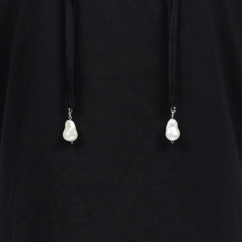 VERO MODA Women's Pure Cotton Tie-Neck T-Shirt