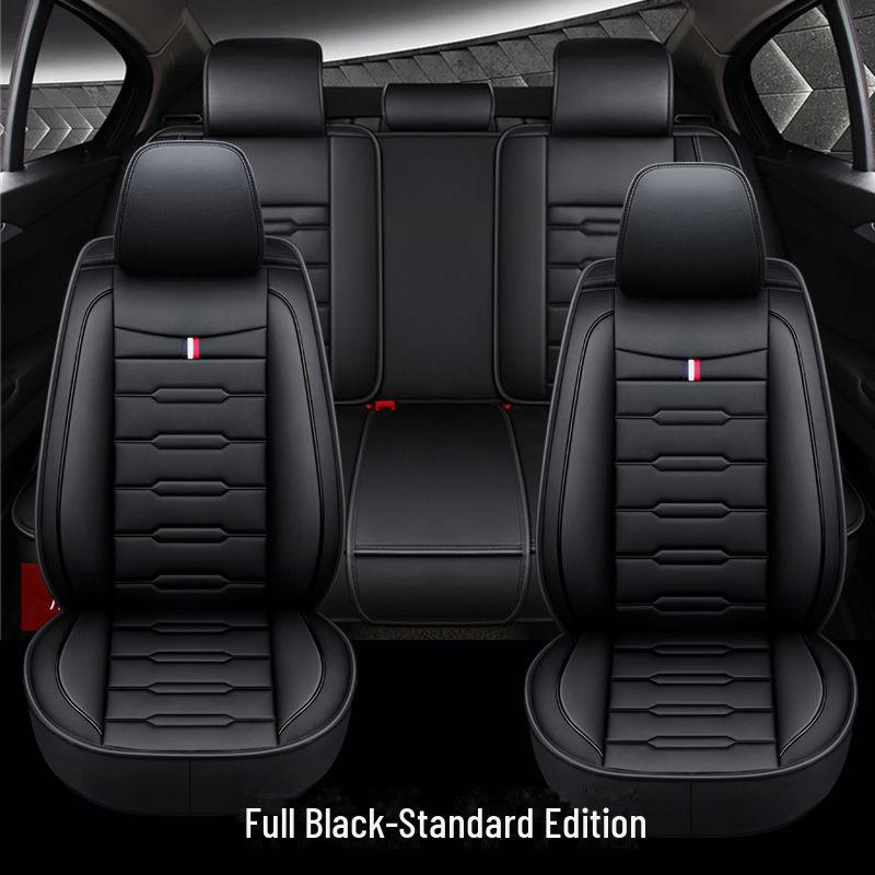 

Універсальна дихаюча подушка для автомобільного сидіння зі шкіри Nappa та льону для всіх сезонів - підходить для п яти місць