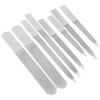 Silver Manicure File Set for Nail Shop with 8Pcs Stainless Steel Files