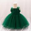2024 Girls' Princess Dress with 3D Floral Mesh - Perfect for First Birthday