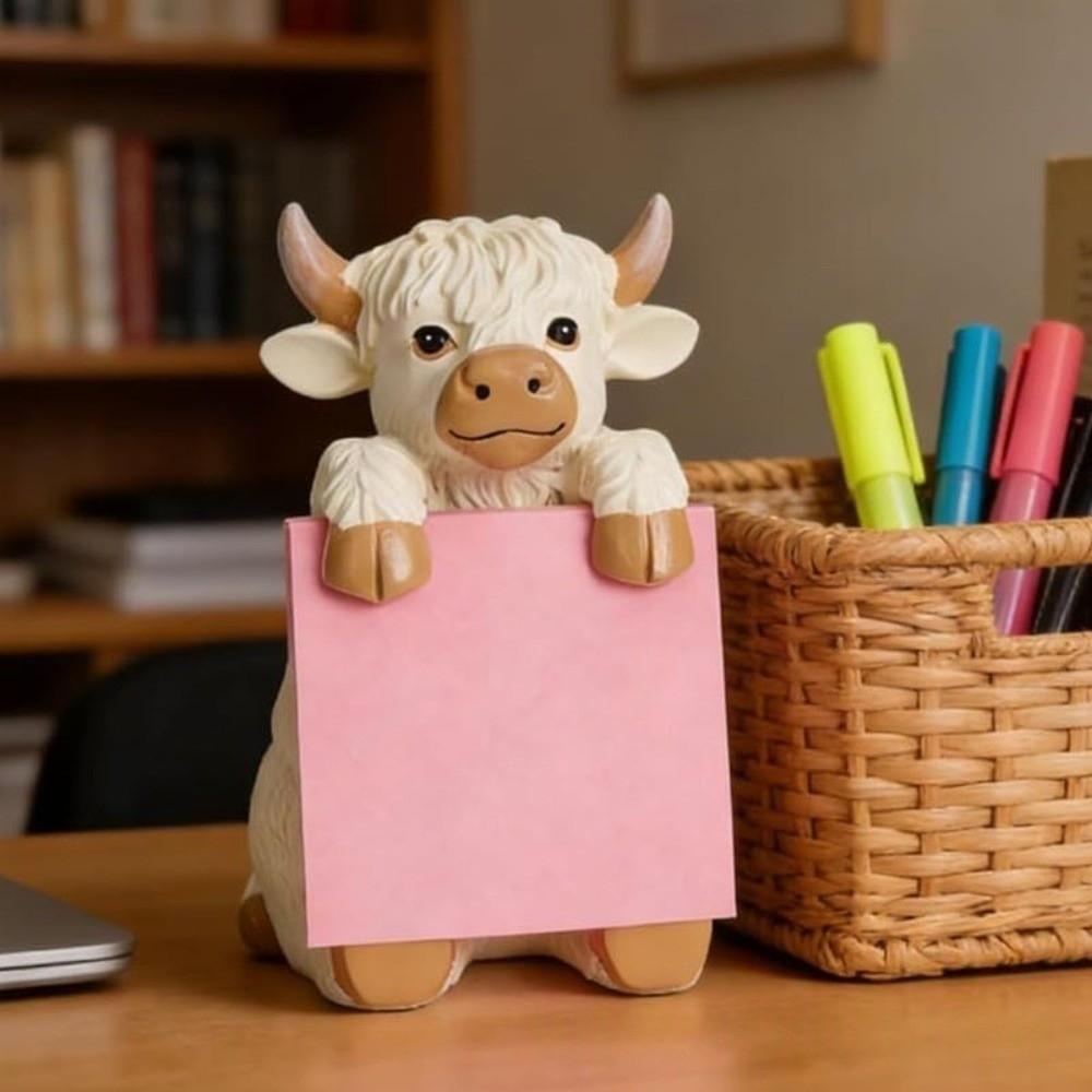 3x3 Inches Pop-up Sticky Note Dispenser Highland Cow Post-it Note Dispenser  for Workstation
