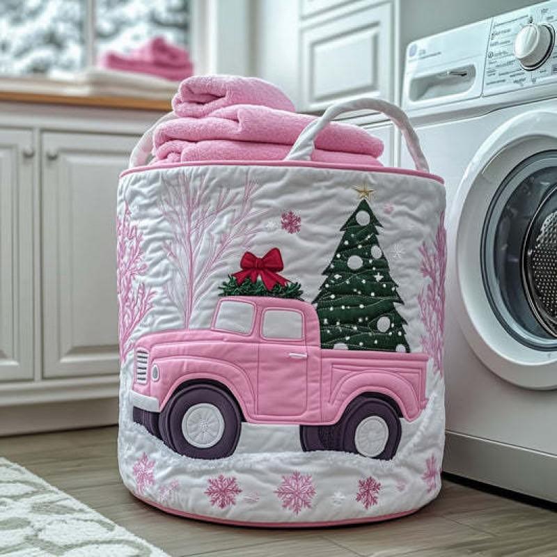 Quilted Laundry Basket Storage Organizer Dirty Clothes Home Closet Organization