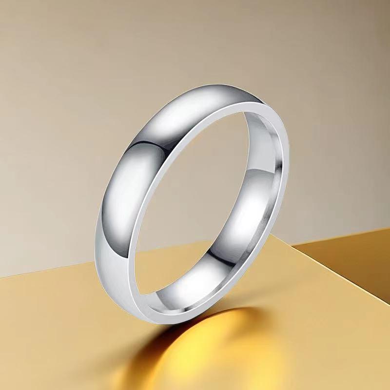 High-End Light Luxury Stainless Steel Ring for Women - Non-Fading, French Design with Titanium Finish.