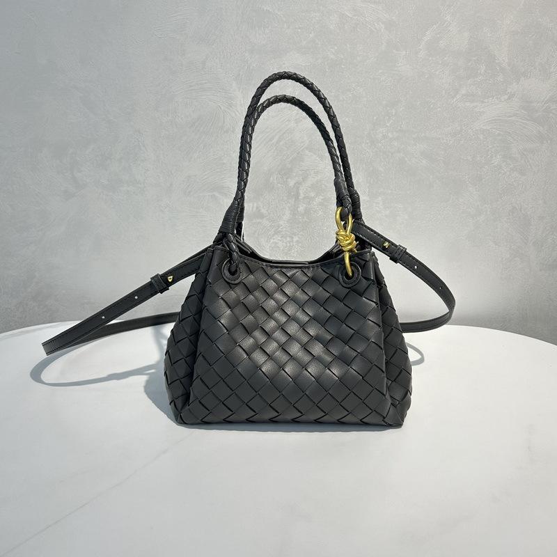 2025 New leather women's bag fashion classic woven bag butterfly buckle parachute shoulder oblique span bag