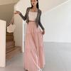 2026 New Style Women's Pink French Cake Skirt with Elastic Waistband - Spring/Summer Loose Slimming Half Skirt