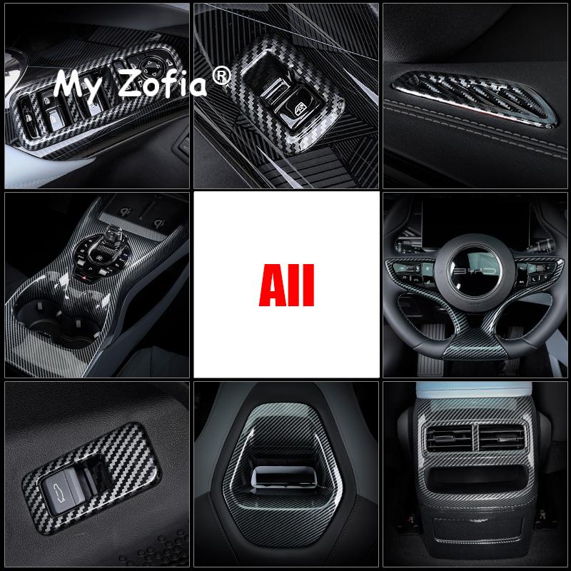 For BYD Seal EV 2023 2024 2025 ABS Carbon Fiber Center Console Gear Armrest Box Panel Cover Trim Decoration Stickers Accessories