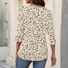 Damenoberteile mit 3/4-Ärmeln V-Ausschnitt Hemd Lässige Bluse Basic T-Shirts