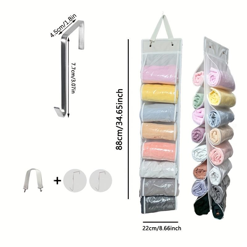 Pant Hanger Organizer - Foldable, Portable Clothes Rack with Zippered Compartments for Tights, Shirts, Jeans Space-Saving Design